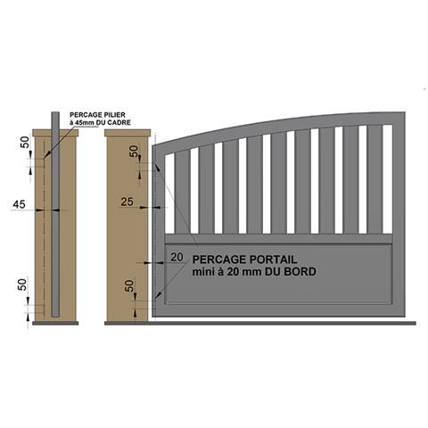 Gond modulo compensateur de pente blanc pour vantail FN37612 Gond modulo Rgulateur de pente FN37612