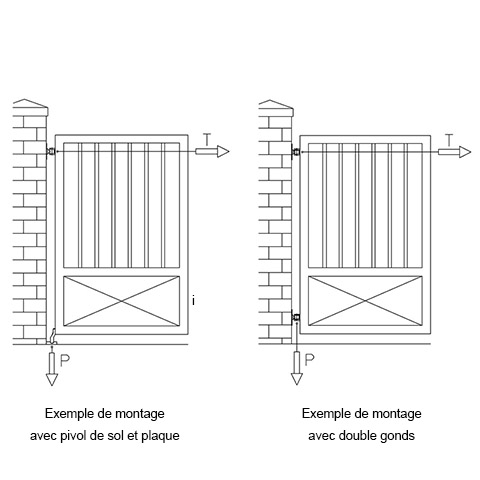 Pivot bas de portillon ou portail  fixer pour tube 40x40mm FT4410 Pivot - Crapaudine Pour tube FT4410